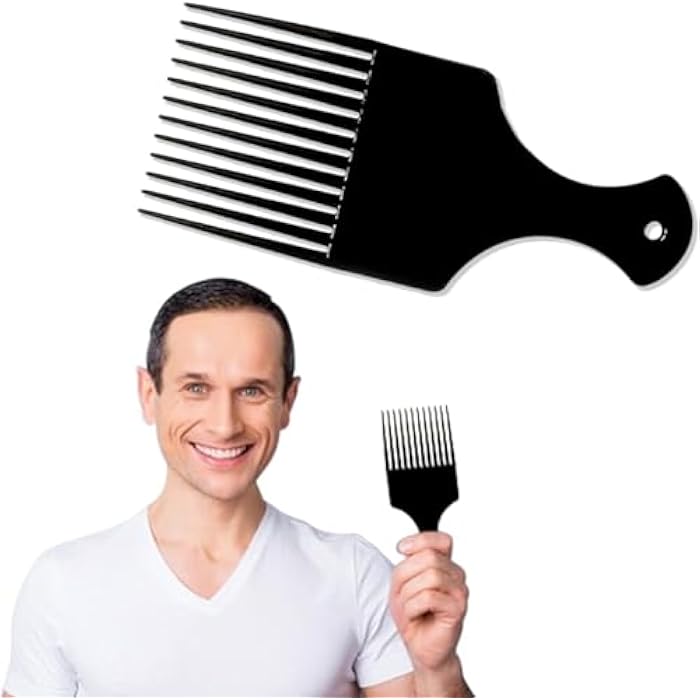 Plastic Afro Comb for Curly Hair - Multi Color - Image 3
